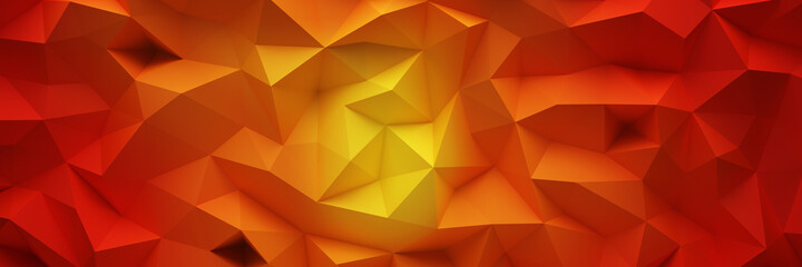 Wall Mural - Orange Low Poly Hintergrund Textur als Panorama