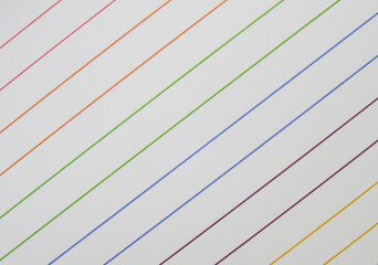 Wall Mural - multicolored​ lines on white paper of notebook