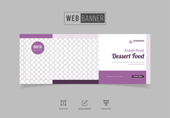 Wall Mural - Food menu and restaurant web banner template design