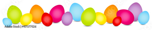 Banner Bunte Ostereier Einfarbig Regenbogenfarben