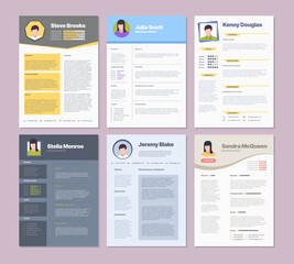 Wall Mural - resume template. modern clean design layout for corporate managers curriculum vitae garish vector. i