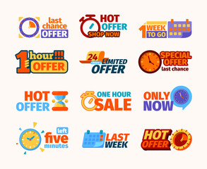 Canvas Print - Countdown logo. Weekly or daily promotional counters banners for hot offers or sale timers date garish vector promo business templates collection. Illustration countdown offer, day count or hours