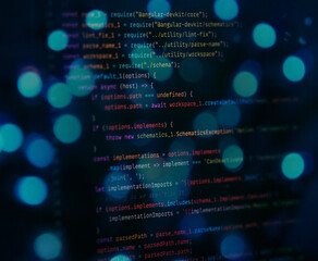 Wall Mural - programming code abstract screen of software developer. computer script.