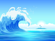 Flat Ocean Wave Background