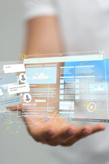 media develop interface web application in hand