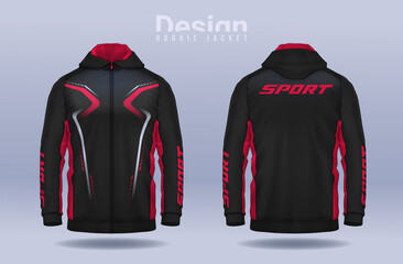 Wall Mural - Hoodie shirts template.Jacket Design,Sportswear Track front and back view.