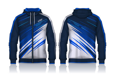 Poster - Hoodie shirts template.Jacket Design,Sportswear Track front and back view.