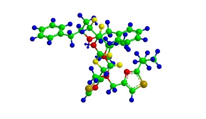 Canvas Print - Molecular structure of Ritonavir, 3D rendering