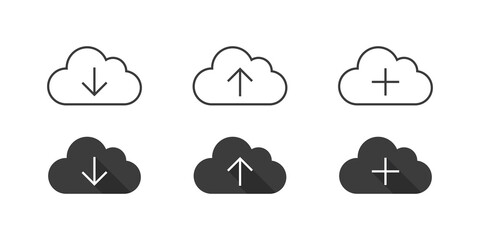 Wall Mural - Cloud icons. Cloud computing. Devices connected to the cloud. Vector illustration
