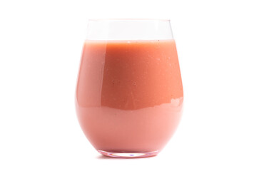 Wall Mural - A Healthy Pink Smoothie Isolated on a White Background