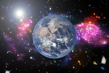 Wall Mural - abstract space background with earth. the elements of this image furnished by nasa.
