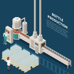 Wall Mural - Bottle Production Line Background