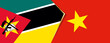 Mozambique and Vietnam flags, two vector flags.