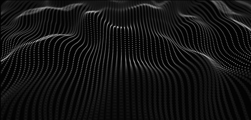Abstract dynamic background with wave. Big data. 3D