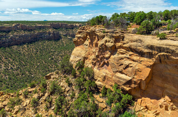 Wall Mural - Deepest canyon and cliff dwelling in Mesa Verde national park, Colorado, United States of America (USA).