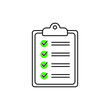 © Maksim - Clipboard with checklist icon for web with green check boxes isolated on white background.