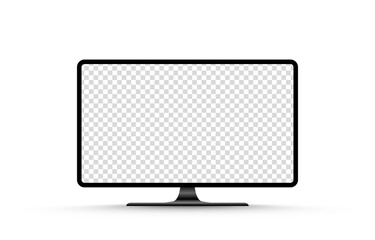 Screen vector mockup. Blank screen tv mockup. Blank screen for text, design. PNG.
