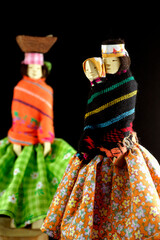 Canvas Print - Mexico, State of Chihuahua, Copper Canyon.Tarahumara Indian handicrafts, handmade dolls.