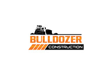 Bulldozer Logo Template Vector. Heavy Equipment Logo Vector For Construction Company. Creative Excavator Illustration For Logo Template.