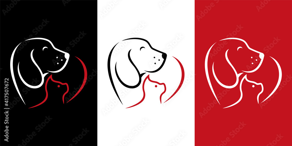 Vector Pet Shop logo design template. Modern animal icon label for ...