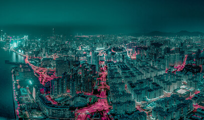 Fototapete - concept image of Cyber Punk City 