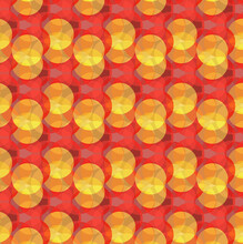 Random Red And Yellow Circular Seamless Pattern