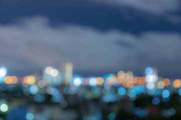 Canvas Print - Bokeh blur of city light on the night