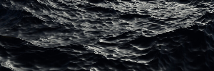 3D rendered abstract black wave background