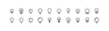 Editable Vector Pack Of Bulb Line Icons.