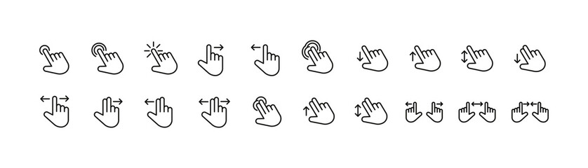 Poster - Premium pack of gesture line icons.