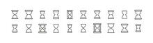 Set Of Simple Hourglass Line Icons.