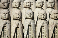 Jizo Statues At A Buddhist Temple 