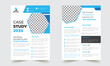 © ietypoo - Case Study Template  Business Case Study Booklet Layout with blue elements  Double Side Flyer Template