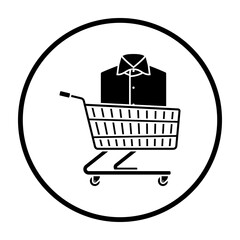 Poster - Shopping Cart With Clothes (Shirt) Icon