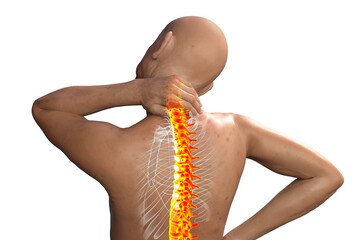 Wall Mural - neck pain, illustration