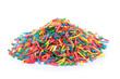 © New Africa - Pile of colorful sprinkles on white background. Confectionery decor