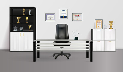 Poster - Office Interior Realistic Background