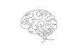© Simple Line - One single line drawing of smart human brain from side view logo identity. Genius idea for brain medical health icon logotype concept. Dynamic continuous line draw design vector graphic illustration