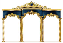 Golden Arch Portal Baroque Blue Gold Arcade