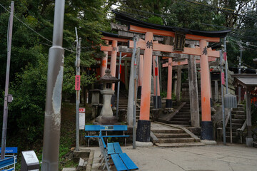 Poster - Traditional Fushimi Inari Shrine Red Gates in Japan. Famous Tourist Destination in Kyoto, Asia