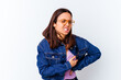 © Asier - Young mixed race woman isolated having a liver pain, stomach ache.