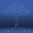 Technology tree, technology tree icon on blue background. Vector illustration.