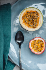 Wall Mural - Fresh and juicy raw passion fruit and maracuja