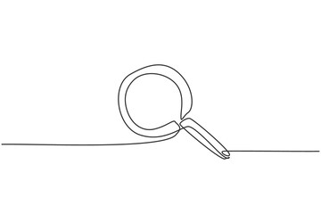 Wall Mural - Continuous one line drawing magnifier zoom. Back to school hand drawn minimalism concept. Search discovery icon on internet website. Single line draw design for education vector graphic illustration