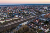 Fototapeta Morze - Schifferstadt aus der Luft Bahnhof Schifferstadt-Süd Deutsche Bahn Pfalz Pfalzliebe