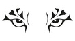 © Roman - tiger eyes - black and white vector tattoo illustration, isolated on white background
