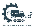 © Pablozz - Vector illustration of the logo, the icon of a truck for transporting liquids.