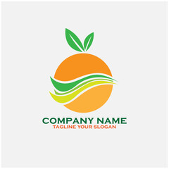 fresh orange design logo vector. illustration fresh fruit design vector