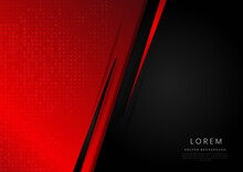 Template Corporate Banner Concept Red And Black Contrast Background.