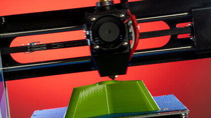 Sticker - 3D printer at work with printer 3D model